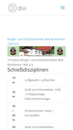 Vorschau der mobilen Webseite www.schuetzenverein-bad-brueckenau.de, Bürger- und Schützenverein Bad Brückenau 1842 e.V.