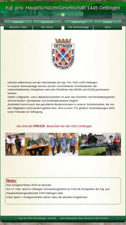 Vorschau der mobilen Webseite hsg-oettingen.de, Kgl. Priv. Hauptschützengesellschaft 1445 Oettingen