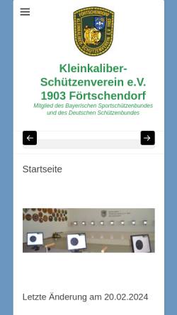 Vorschau der mobilen Webseite www.kksv-foertschendorf.de, Kleinkaliber-Schützenverein e.V. 1903 Förtschendorf