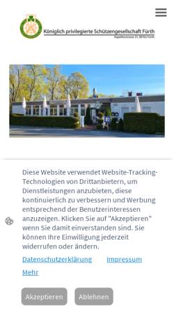 Vorschau der mobilen Webseite www.kpsg-fuerth.de, Königlich privilegierte Schützengesellschaft Fürth
