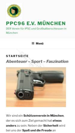 Vorschau der mobilen Webseite www.ppc96.de, Praktischer Pistolenclub '96 e.V.