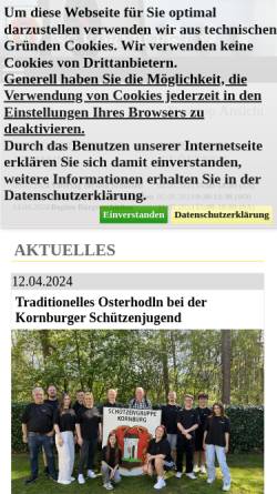 Vorschau der mobilen Webseite www.sg-kornburg.de, Schützengruppe Kornburg e.V.