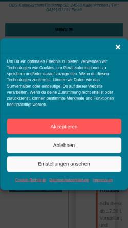 Vorschau der mobilen Webseite www.dbs-kaki.de, Dietrich Bonhoeffer Schule