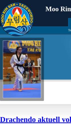 Vorschau der mobilen Webseite www.moorimsan.de, Moo Rim San Taekwondo e.V.