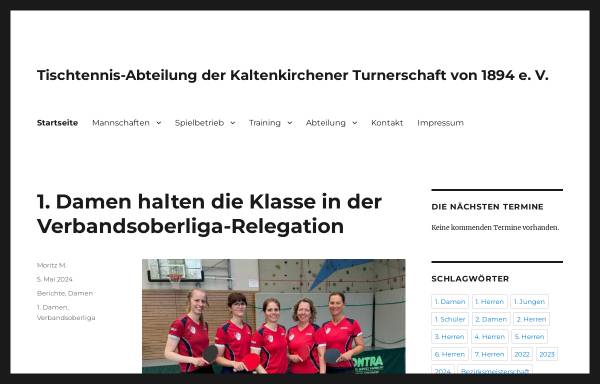 Vorschau von www.kt-tischtennis.de, Tischtennisabteilung der Kaltenkirchener Turnerschaft