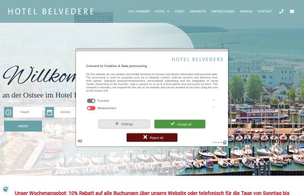 Vorschau von www.belvedere-warnemuende.de, Hotel Belvedere