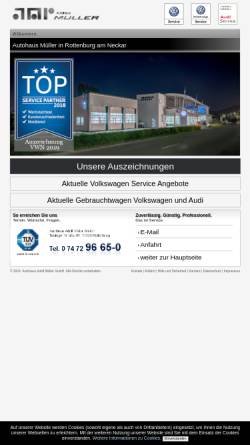 Vorschau der mobilen Webseite vw-audi-mueller.de, Autohaus Adolf Müller GmbH