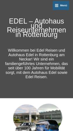 Vorschau der mobilen Webseite www.edel-web.de, Edel Reisen & Autohaus Edel GmbH &Co.KG
