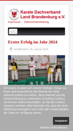 Vorschau der mobilen Webseite www.kdb-brandenburg.de, Karate-Dachverband Land Brandenburg e.V.