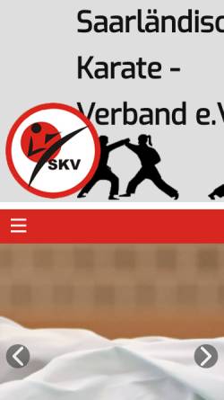 Vorschau der mobilen Webseite www.karateverband-saar.de, Saarländischer Karateverband e.V.