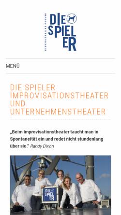 Vorschau der mobilen Webseite diespieler.com, Die Spieler Improvisationstheater Hamburg