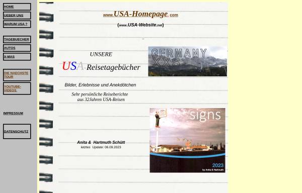 Vorschau von www.usa-homepage.com, USA, Fotografie und vieles mehr [Anita & Hartmuth Schütt]