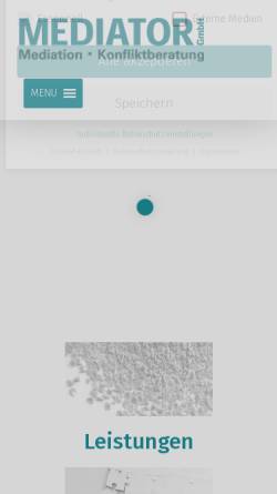 Vorschau der mobilen Webseite www.mediatorgmbh.de, Mediator Zentrum für Konfliktmanagement und -forschung GmbH