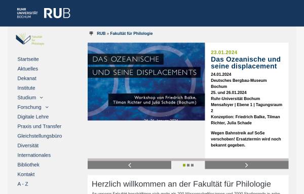 Vorschau von www.dekphil.ruhr-uni-bochum.de, Fakultät für Philologie
