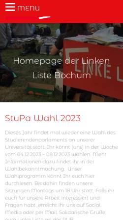 Vorschau der mobilen Webseite www.lili-rub.de, Linke Liste an der Ruhr-Universität Bochum