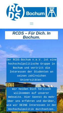 Vorschau der mobilen Webseite www.rcds-bochum.de, RCDS an der Ruhr-Universität Bochum