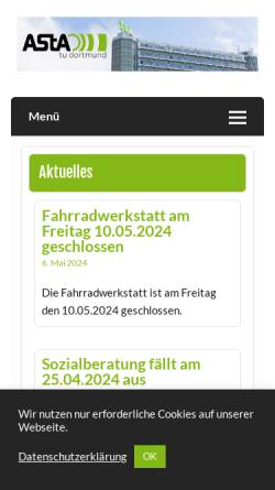 Vorschau der mobilen Webseite asta-dortmund.de, Allgemeiner Studierendenausschuss (AStA) der Technischen Universität Dortmund