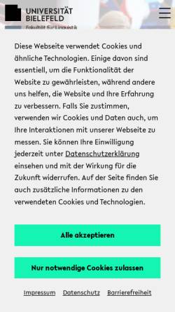 Vorschau der mobilen Webseite www.lili.uni-bielefeld.de, Fakultät für Linguistik und Literaturwissenschaft