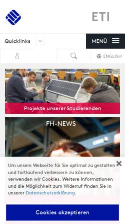 Vorschau der mobilen Webseite www.fh-muenster.de, FB 2 - Elektrotechnik und Informatik