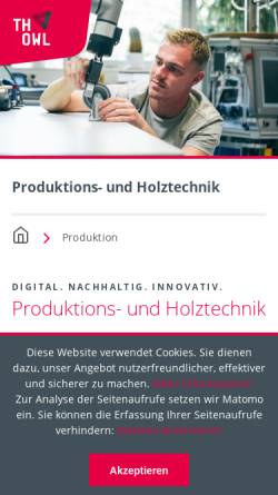 Vorschau der mobilen Webseite www.hs-owl.de, HS-OWL, Fachbereich Produktion und Wirtschaft (FB7)