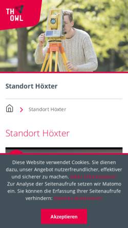 Vorschau der mobilen Webseite www.hs-owl.de, HS-OWL, Standort Höxter