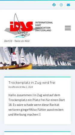 Vorschau der mobilen Webseite www.idas.ch, International Dart Association Switzerland