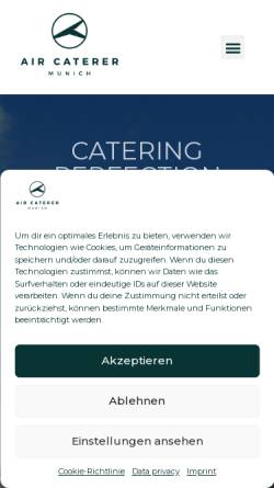 Vorschau der mobilen Webseite www.aac.de, Augsburg Air Caterer GmbH