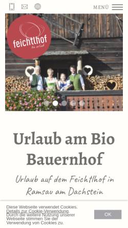 Vorschau der mobilen Webseite www.feichtlhof.at, Feichtlhof - Urlaub am Biobauernhof