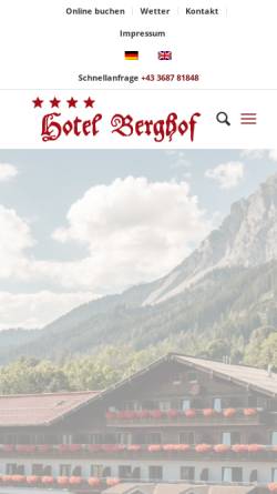 Vorschau der mobilen Webseite www.hotel-berghof.at, Hotel Berghof