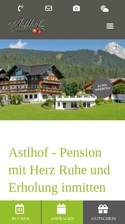 Vorschau der mobilen Webseite www.astlhof.at, Pension Astlhof - Familie Pitzer