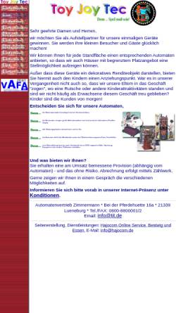 Vorschau der mobilen Webseite www.tjt.de, Automatenvertrieb Zimmermann