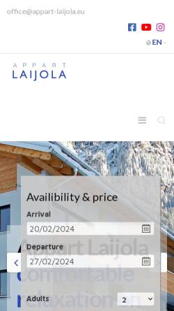 Vorschau der mobilen Webseite appart-laijola.eu, Apparthotel Laijola