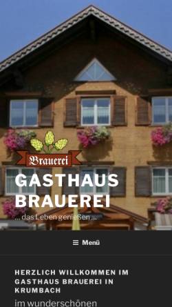 Vorschau der mobilen Webseite www.gasthaus-brauerei.at, Gasthaus Pension Brauerei