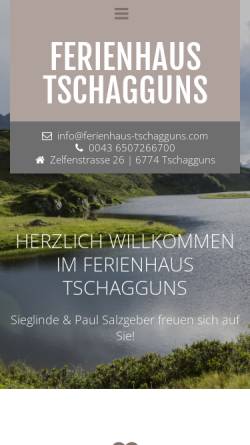 Vorschau der mobilen Webseite www.ferienhaus-tschagguns.com, Ferienhaus Tschagguns