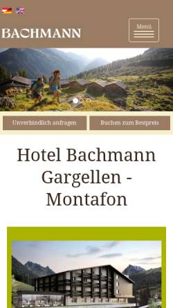 Vorschau der mobilen Webseite www.hotelbachmann.at, Hotel Bachmann