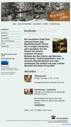 Vorschau der mobilen Webseite www.buzihuette.at, Buzihütte