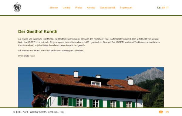 Vorschau von www.gasthof-koreth.at, Familiengasthof Koreth