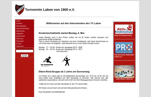 Vorschau von www.tv-laboe.de, Sportverein T.V. Laboe