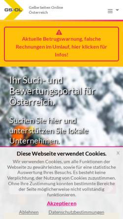 Vorschau der mobilen Webseite www.gelbe-seiten-online.at, Vendare Warenhandels GmbH