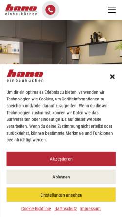 Vorschau der mobilen Webseite www.hano-kuechen.de, Hano Einbauküchen