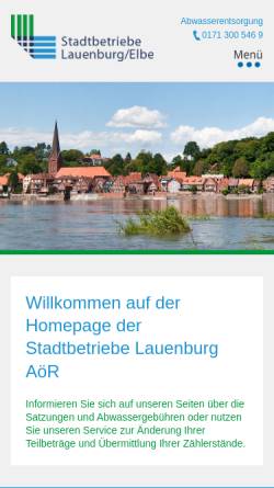 Vorschau der mobilen Webseite www.stadtwerke-lauenburg.de, Stadtbetriebe Lauenburg/Elbe