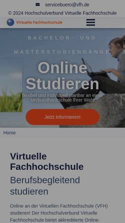 Vorschau der mobilen Webseite www.vfh.de, Virtuelle Fachhochschule Lübeck