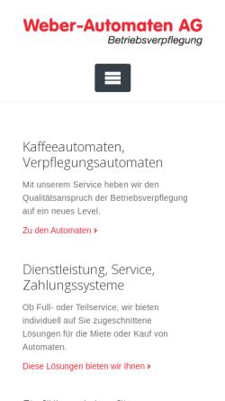 Vorschau der mobilen Webseite www.weber-automaten.ch, Weber-Automaten AG