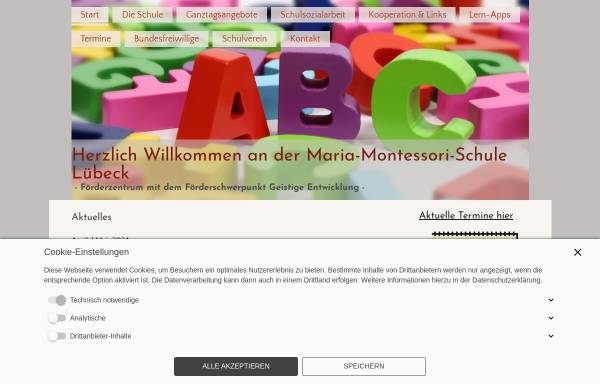 Vorschau von www.montessori-schule-hl.de, Maria-Montessori-Schule Lübeck