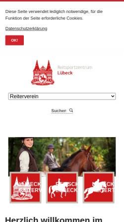 Vorschau der mobilen Webseite www.reitsportzentrum-luebeck.de, Reitsportzentrum Lübeck