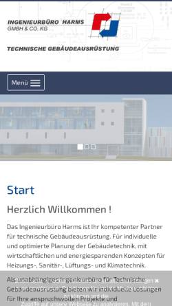 Vorschau der mobilen Webseite www.ingenieurbuero-harms.de, Ingenieurbüro Henning Harms