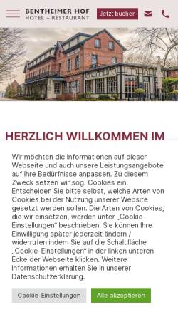 Vorschau der mobilen Webseite www.bentheimer-hof.de, Hotel Bentheimer Hof