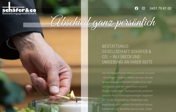 Vorschau von www.schaefer-co.de, Schäfer & Co. Bestattungsgesellschaft