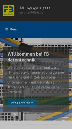 Vorschau der mobilen Webseite www.fb-it.de, FB Datentechnik