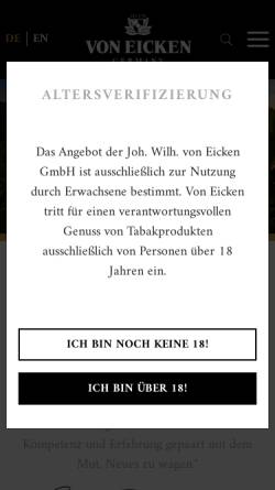 Vorschau der mobilen Webseite www.von-eicken.com, Joh. Wilh. von Eicken GmbH